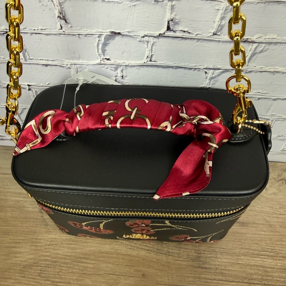 NWT Coach Black and Red Cosmetic Case With Cherry Print CDC13 styled set - Picture 3 of 13